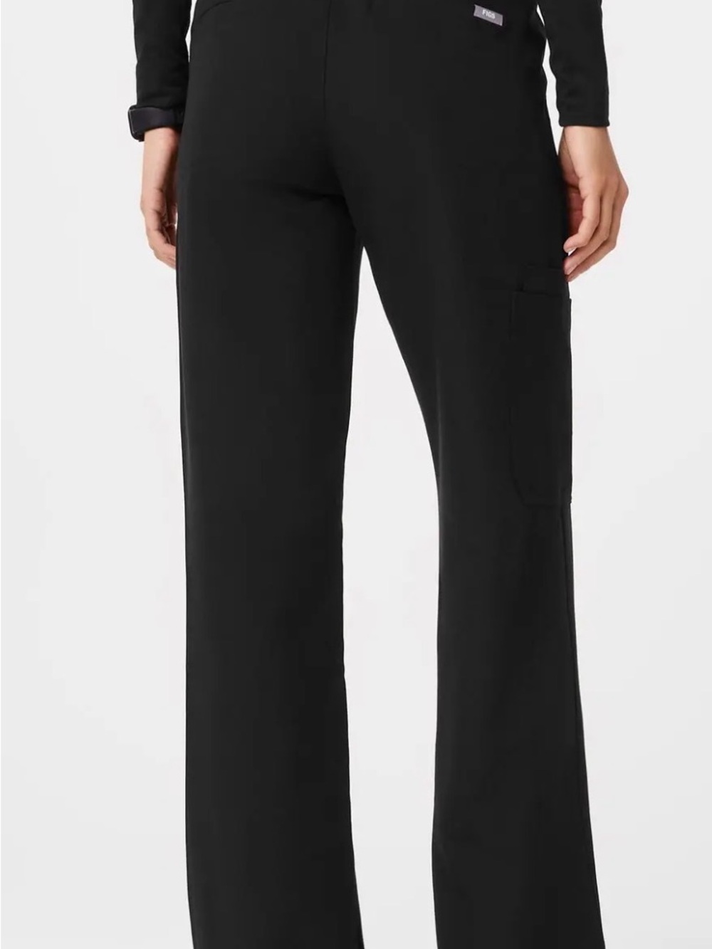 NWT Figs Black Wide-Leg Cargo Scrub Pants